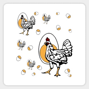 Funny Cackling TV Mom Chicken Egg Shirt Magnet